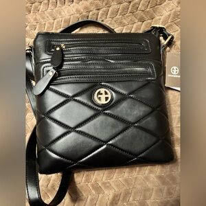 Giani Bernini Black Quilted North South Crossbody Bag